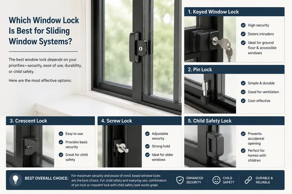 Window Lock Guide: Best Window Security Hardware for Home, Easy Install, and Long-Term Protection 2 Which Window Lock Is Best for Sliding Window Systems?