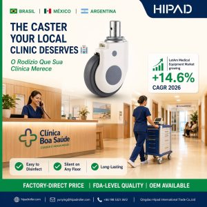 A quiet, clean, and reliable caster can improve the daily movement of medical equipment.